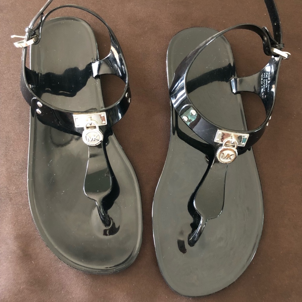 Michael Kors black jelly sandals